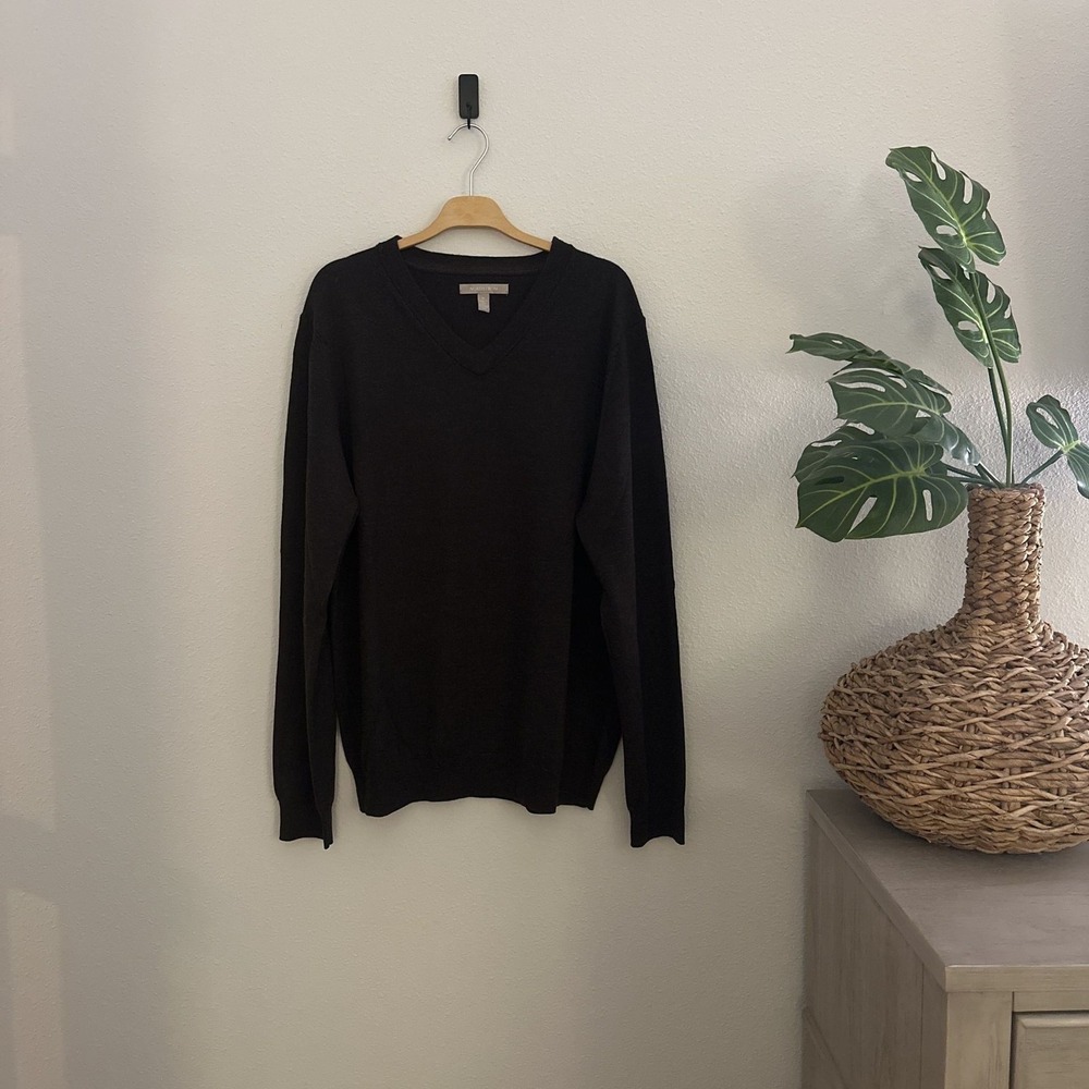 Nordstrom Men's 100% Merino Wool‎ V-Neck Sweater Size XL Classic